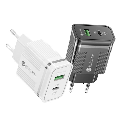 20W Fast Chargers QC 3.0 USB PD Quick Charging Adapter Wall Mobile Phone-PA00390-Veeddydropshipping