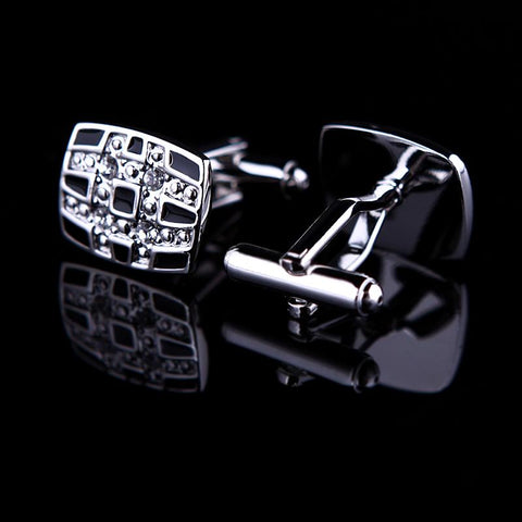 Jewelry Black Cuff link Wholesale designer  Retro shirt cufflinks for mens-JW01320-Veeddydropshipping