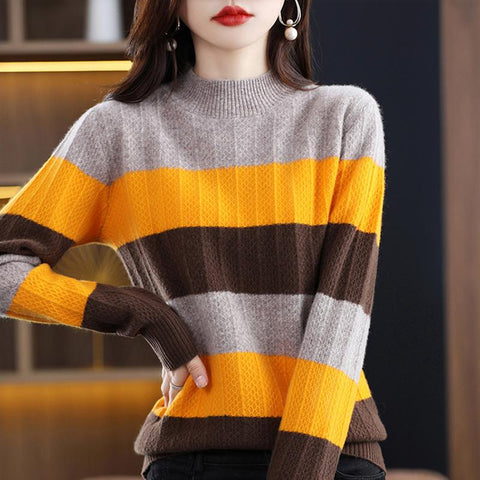 Sweater Women Knitwears Cashmere O-neck Pullovers-WF00026-Veeddydropshipping