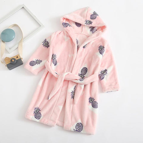 Cartoon Animal Bathrobe For Children Flannel Long Sleeve Hooded Kids-TB01038-Veeddydropshipping