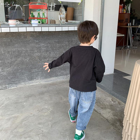 2022 Autumn boys retro style casual jeans 2-8 years Kids sand washed-TB01274-Veeddydropshipping