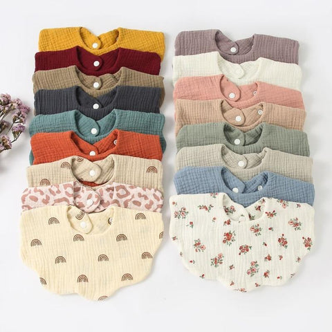 1pc Solid Colour Baby Bib Soft Pure Cotton Newborn Burp Cloth Infants-TB00731-Veeddydropshipping