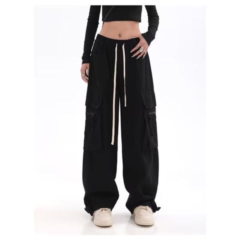 Vintage Women Cargo Pants Low Waist Trousers-WF00510-Veeddydropshipping