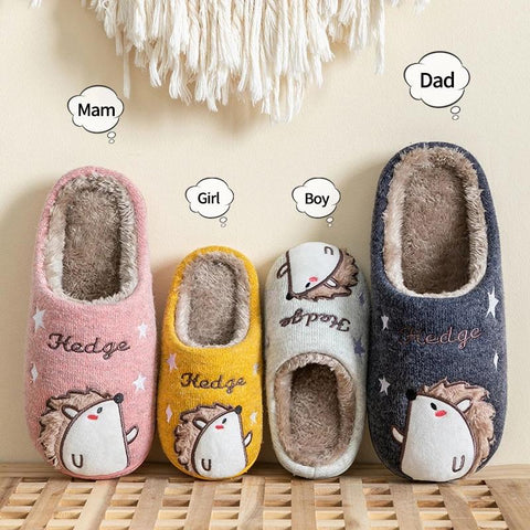 Hedgehog Couple Home Furry Slippers 2021 Autumn Winter-BS01288-Veeddydropshipping