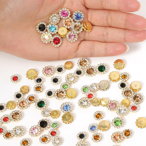 50pcs Rhinestone Bezel Patch Beads Crystal for Diy Jewelry Making -JW01550-Veeddydropshipping