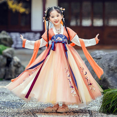 Girls Hanfu Chinese Style Dresses 2022 New Children&#39;S Tang-TB00866-Veeddydropshipping