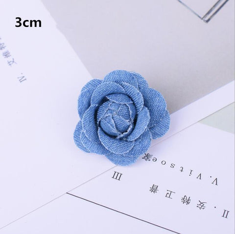 Korea Denim Fabric Flowers Hair Accessories-HA00725-Veeddydropshipping