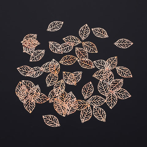 50Pcs Leaves Filigree Metal Crafts Jewelry DIY Wedding -JW00529-Veeddydropshipping