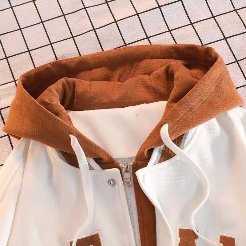 Baseball Suit, Fake Two-piece Fashion, Versatile Hooded5