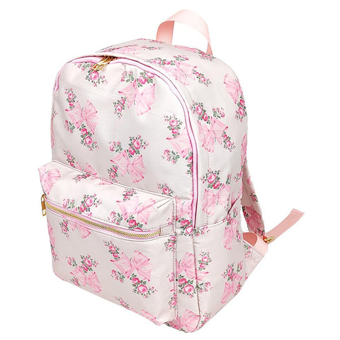 backpack Large Capacity Pink Printed Bow Female Travel Bag-BS00333-Veeddydropshipping