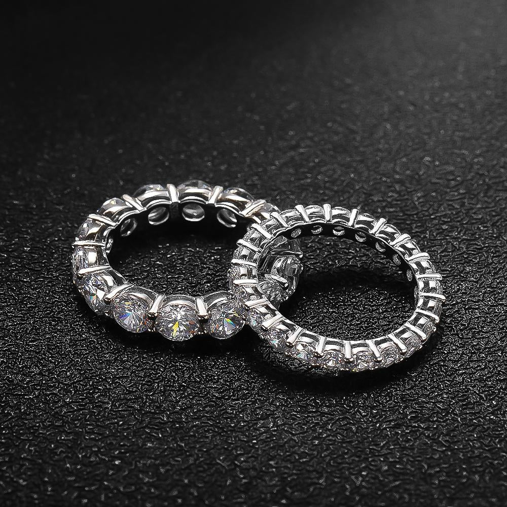 5mm  Moissanite Ring 925 Sliver Plated with White Gold Rings For Women-JW00029-Veeddydropshipping