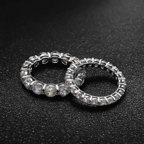 5mm  Moissanite Ring 925 Sliver Plated with White Gold Rings For Women-JW00029-Veeddydropshipping