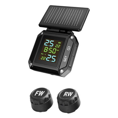 Solar Powered Waterproof Motorcycle TPMS Kit Wireless LCD Motor-AM00155-Veeddydropshipping