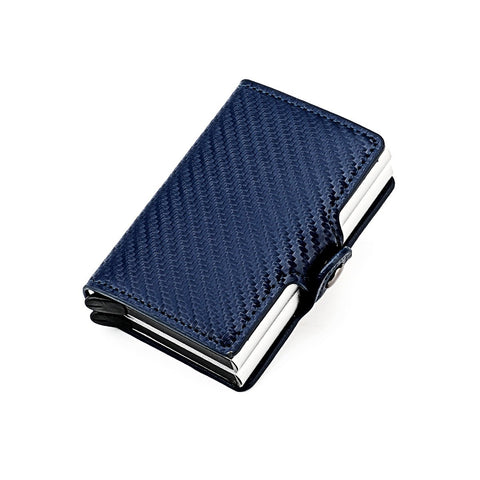 Credit Card Holder Vintage Leather Double Metal Automatic-BS00631-Veeddydropshipping