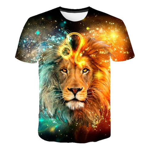 Summer Kids Lion T Shirts Costumes Children Round-Collar T-Shirts-TB01162-Veeddydropshipping