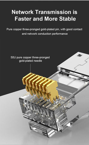 CAT6/7 CAT5 Pass Through RJ45 Modular Plug Network Connectors-CE00009-Veeddydropshipping