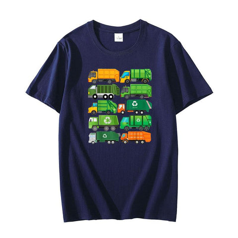 Garbage truck recycling day garbage sorting Beautiful clothing pattern T-shirt-Veeddydropshipping
