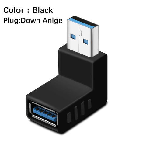 USB 3.0 Type A Male To Female Adapter Plug 90 degree Left Right Angled Adapter -CE00168-Veeddydropshipping