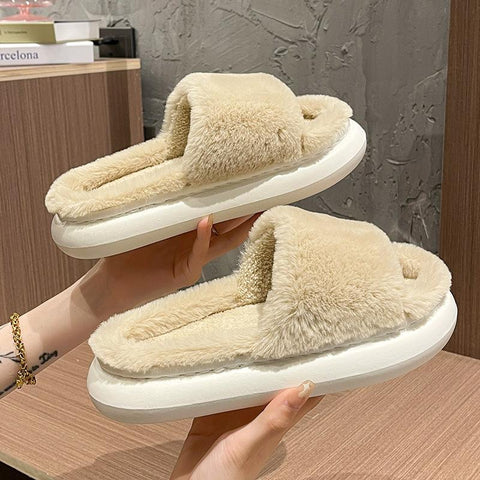 Women Winter House Warm Furry Slippers Women Flip Flops-BS01237-Veeddydropshipping