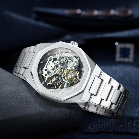 Mechanical Watch for Men Automatic Steel Strap -JW00698-Veeddydropshipping