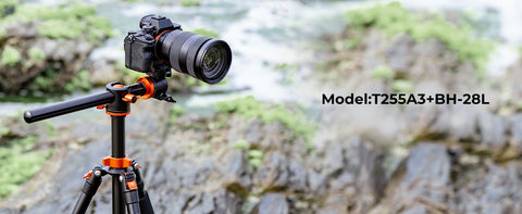 Concept 73 Inch/186cm Aluminium Camera Tripod with Transverse Center Column -CE00289-Veeddydropshipping