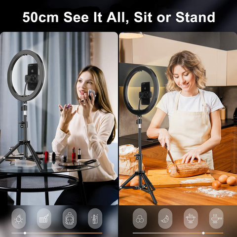 26 16 cm Selfie Ring Light with Tripod Stand &amp; Mobile Holder Photography Led Rim Of Lamp-PA00813-Veeddydropshipping