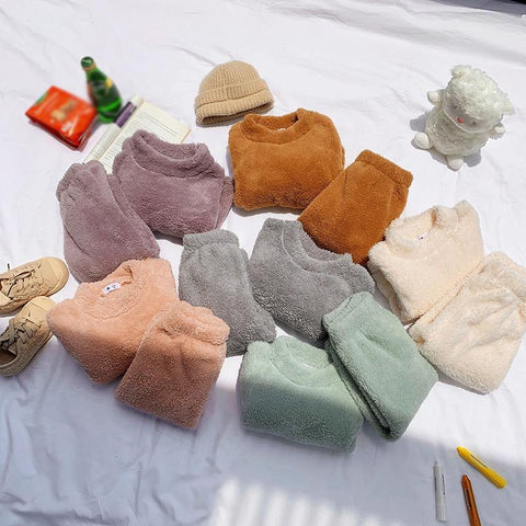 Baby Boy Girls Pajamas Casual Flannel Long Sleeve Sleepwear-TB01080-Veeddydropshipping