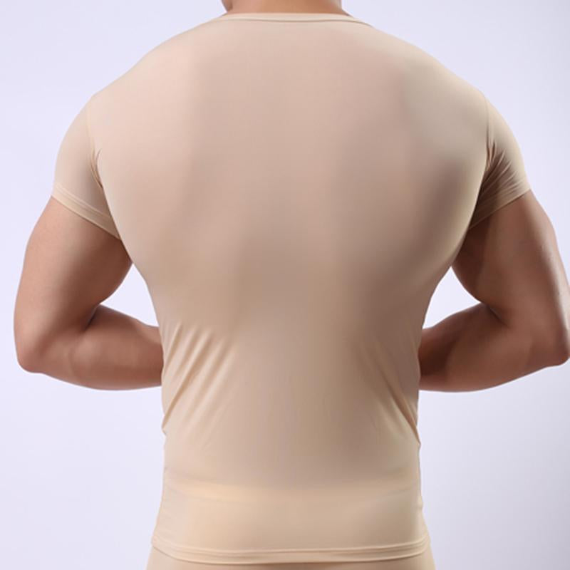 Men's Ice Silk Mesh Transparent Basic Shirt-Veeddydropshipping