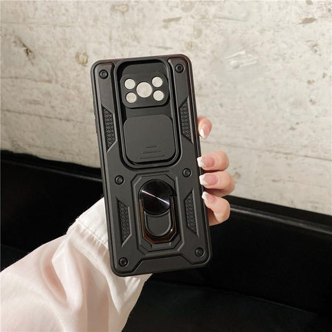 For Xiaomi Pocophone Poco X3 NFC Case Camouflage Magnetic Car Holder Ring Shockproof Armor-PA00308-Veeddydropshipping