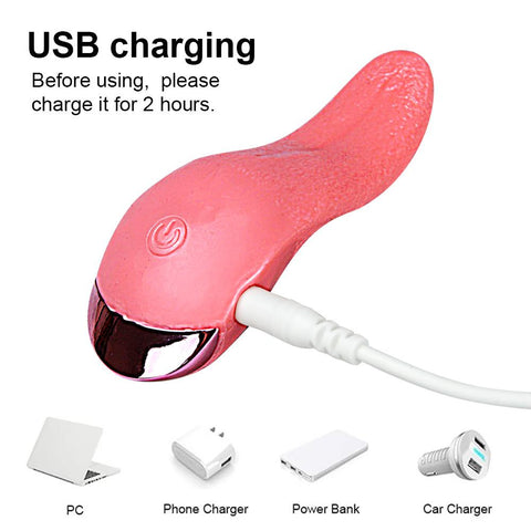 Tongue Licking Vibrator Mini for Women G Spot Clitoral Stimulator Rechargeable -BH01208-Veeddydropshipping