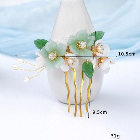 U-shaped Pearl Flower Hair Accessories Jewelry -JW00514-Veeddydropshipping