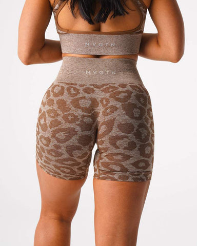 Wild Thing Leopard Seamless Shorts Spandex Shorts Women Fitness Elastic -OS00790-Veeddydropshipping