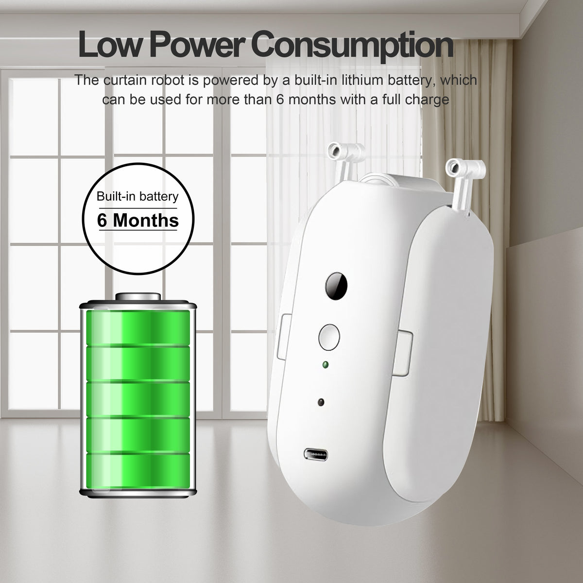 Tuya Smart Curtain Motor APP Control Timer Setup for T-Rail/U-Rail BT-TI01094-Veeddydropshipping