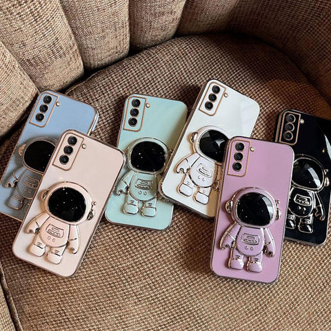 ROCK 6D Luxury Plating Astronaut Fold Stand Phone Case For Samsung Galaxy S23 Ultra-PA00200-Veeddydropshipping