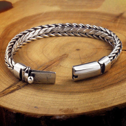 925 Sterling Silver Viking Bracelet Handcrafted Jewelry-JW00114-Veeddydropshipping
