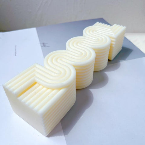 Ribbed Pillar Mould Aesthetic Wave Tall Wax Silicone-HA00052-Veeddydropshipping