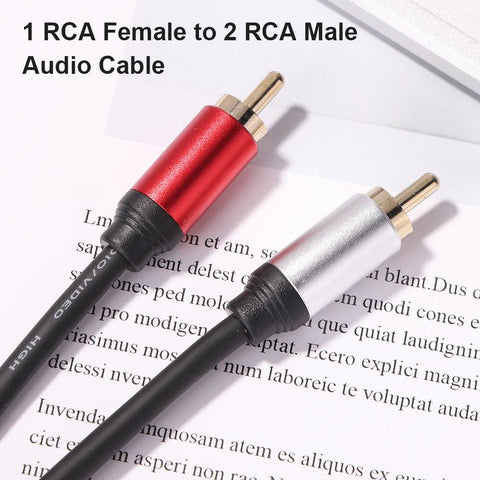 1 RCA  Splitter Cable Female to 2 Male RCA Jack Adapter Aux Y Type Cable Splitter-CE00960-Veeddydropshipping