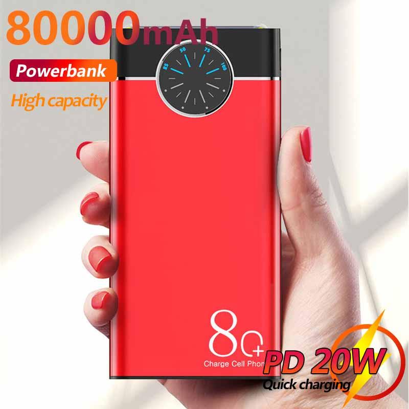 Portable Power Bank 80000mAh Digital Display Rechargeable External Battery with LED-PA00499-Veeddydropshipping