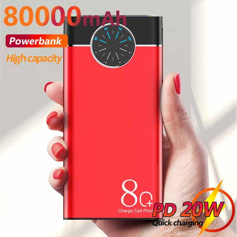 Portable Power Bank 80000mAh Digital Display Rechargeable External Battery with LED-PA00499-Veeddydropshipping