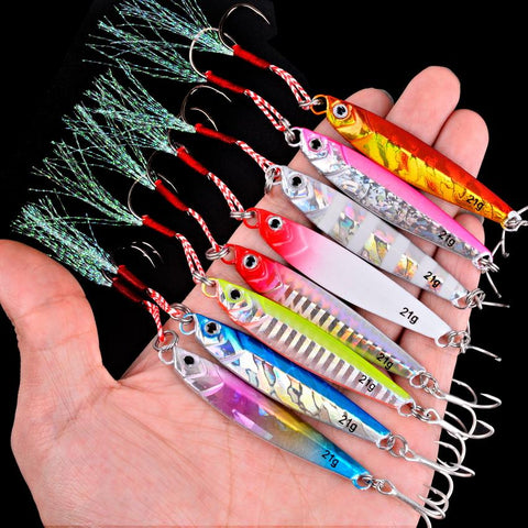 Aorace 10Pcs Super Quatity Metal Casting Jig 7g-10g-21g-28g Shore Drag Cast Jigging -OS00391-Veeddydropshipping