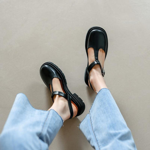 Toe Chunky Heel Women Sandals Women Mary Janes Split-BS00875-Veeddydropshipping