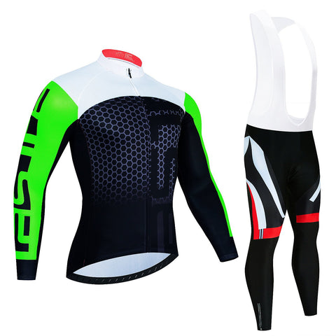 Thermal Fleece Cycling Jersey Set Men Cycling Clothing Warm Mountain Bike -OS01169-Veeddydropshipping