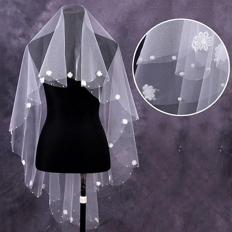 Elbow Wedding Veil Bridal Veils-WF01458-Veeddydropshipping