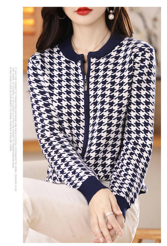 women cashmere cardigan knitted jacket-Veeddydropshipping