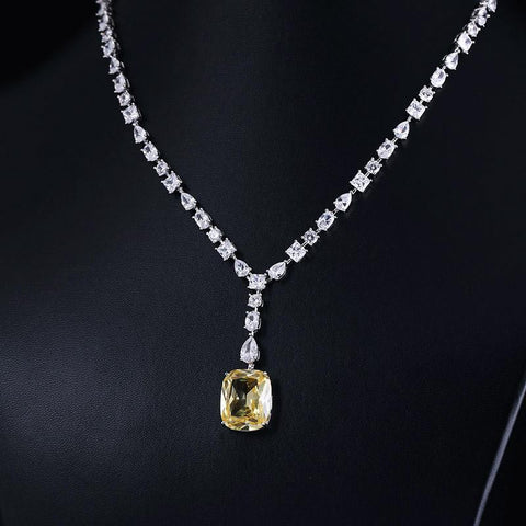 zirconia water drop fashion earring necklace jewelry sets -JW00236-Veeddydropshipping