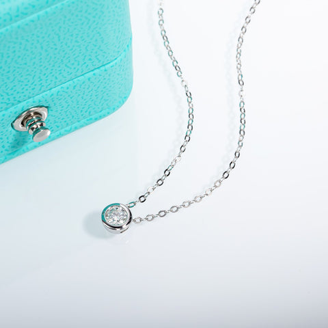 Moissanite 18K Gold Plated 925 Sterling Silver Necklaces  -JW00132-Veeddydropshipping
