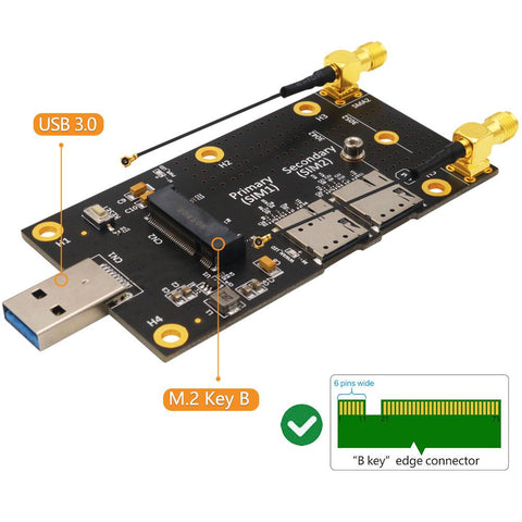 M.2 to USB 3.0 Adapter with 2 Antennas to USB 3.0 Type -CO00103-Veeddydropshipping