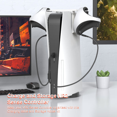 For PS5 handle pole type bracket 1/2 charging cable set wireless handle/headset -CE01159-Veeddydropshipping