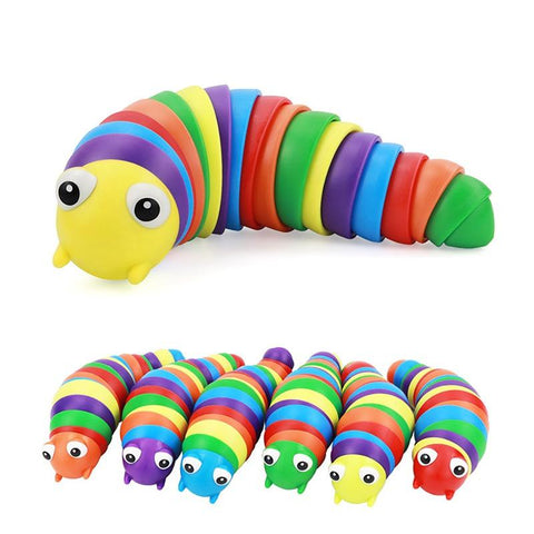 Funny Fidget Slugs Articulated Sensory Slug Toy Realistic Worm Caterpillar-TB01541-Veeddydropshipping