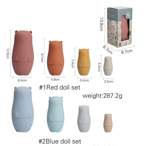 Silicone Matryoshka Stacking Toy Russian Nesting Dolls Baby Montessori-TB00509-Veeddydropshipping